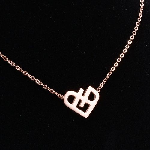 Bijoux Femme Blue Ocean Legend Quan Zhixian Love Peach Heart Rose Gold Collier