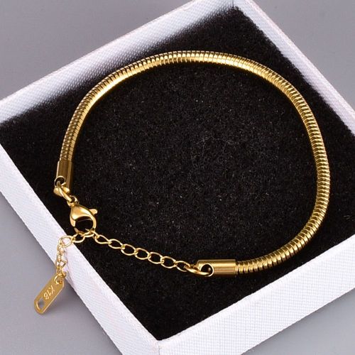 Bijoux Femme Chaîne D'os De Serpent Large Ronde Collier D'or Long