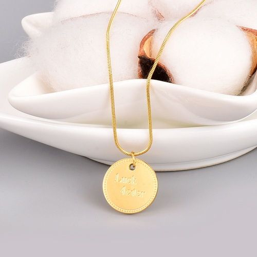 Bijoux Femme Anneau De Lettre Collier Serpent Rond Doré Chaîne Double Face À Porter