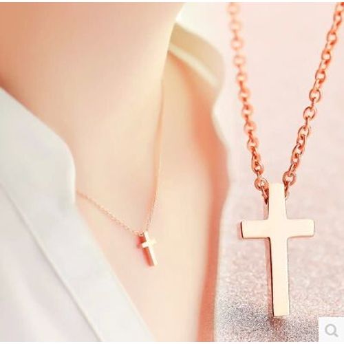 Bijoux Femme Collier Croisé À Chaîne Dorée Rose