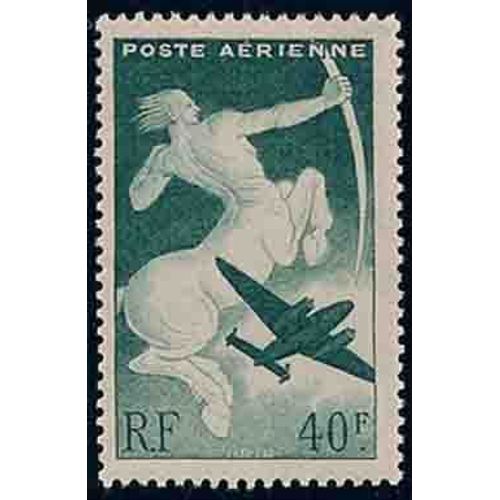 Timbre France 1946 Oblitéré Série Mythologique : Sagitaire 40f Yt Poste Aérienne - Aérien N° 16