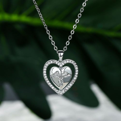 Collier D'amour En Or Blanc Creux Chaîne Claviculaire Féminine