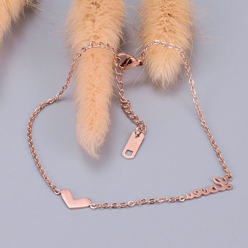 Bijoux Femme Poivre Lettre D'amour Bracelet De Pied Rose Plaqué Or Pour Femmes Bracelet En Or Coloré