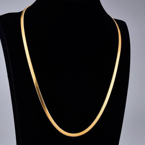 Bijoux Femme Collier À Chaîne Plate Chaîne D'os De Serpent Femelle Chaîne Légère