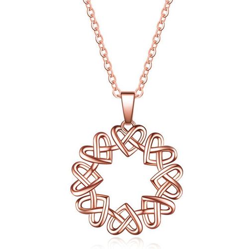 Air Wind Hollow Women's Rose Gold Heart Surrounding Collier
