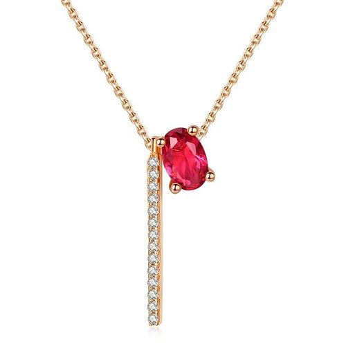 Collier Rouge Ovale Pour Femmes