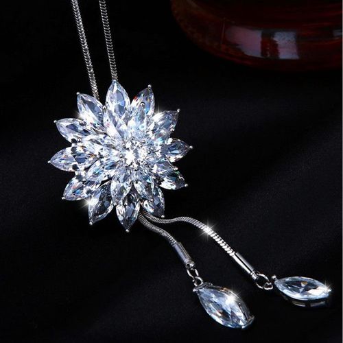 Pendentif De Pull En Diamant Blanc Platine Pour Femmes