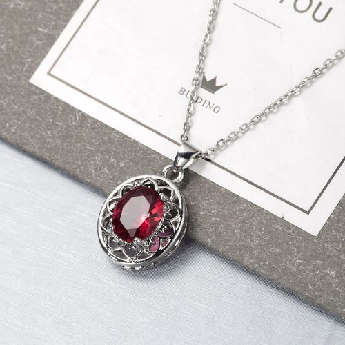Collier De Zircon Rouge Rose Miniature Chaîne Claviculaire Féminine