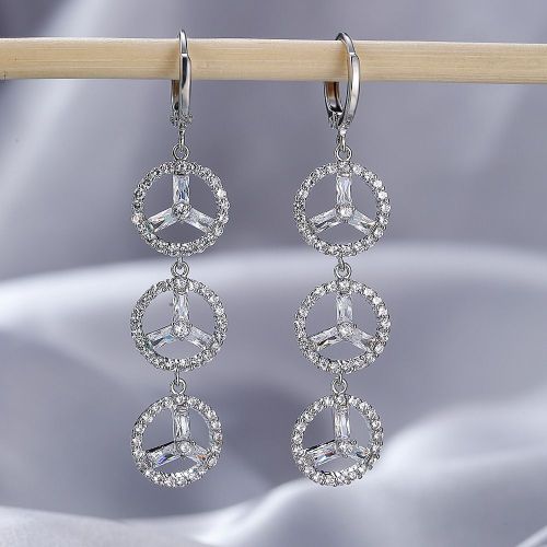Boucles D'oreilles En Diamant Blanc À Longue Queue De Poisson Boucles D'oreilles Pour Femmes