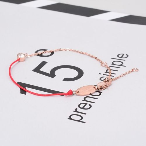 Bijoux Femme Surprise De La Nuit Bracelet À Cordon Rouge Fin En Diamant Simple Plaqué Or Rose Bracelet Pour Femmes