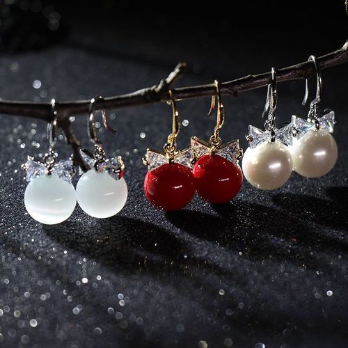 Boucles D'oreilles En Opale Boucles D'oreilles En Zircon À Arc Féminin