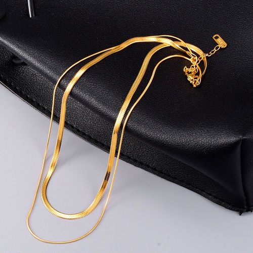 Double Collier D'os De Serpent Chaîne Claviculaire Féminine