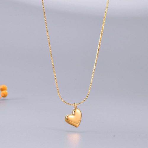 Love Peach Heart Wheat Spike Collier Chain