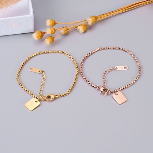 Bracelet En Or Rose Bracelet En Lettres Rectangulaires