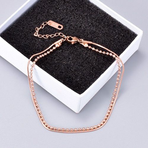 Bracelet Double Perle Plaqué Or Rose Meilleur Ami