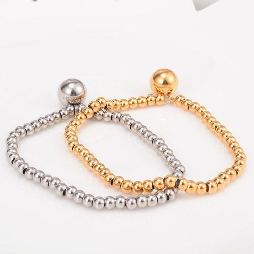 Bracelet À Billes À Cordon Élastique, Bracelet En Or Rose