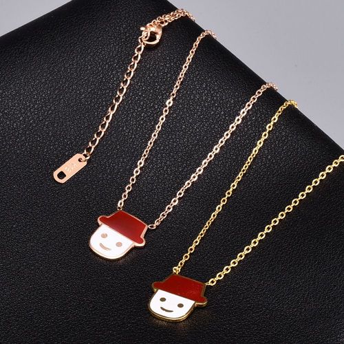 Baby Heart Nostalgic Baby Head Ice Cream Émail Drop - Off Collier