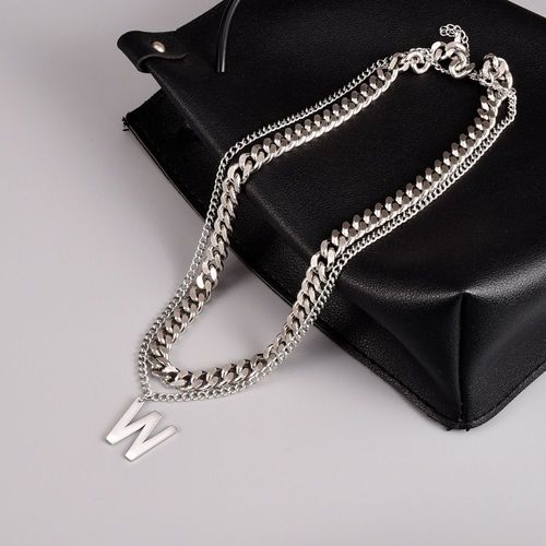 Lettre Pull Double Collier Claviculaire Pendentif D'accessoires Hip - Hop Pour Enfants