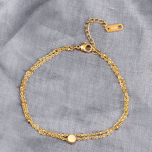 Rose Plaqué Or Double Chaîne De Haricots Ronds Bracelet De Haricots Dorés Coloré Pour Femmes