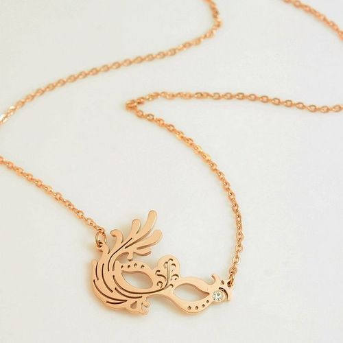 Phoenix Mask Collier Femme Rose Plaqué Or Chaîne Claviculaire Chaîne Courte Couleur Or
