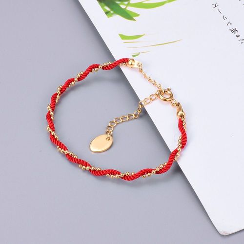 Cette Petite Perle D'or Rouge Porte Bonheur Bracelet D'enroulement Bracelet D'orteil