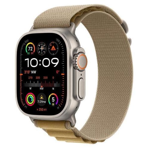 Apple Watch Ultra 2 Gps + Cellular 49 Mm Boîtier En Titane Naturel Avec Boucle Alpine Sahara Medium