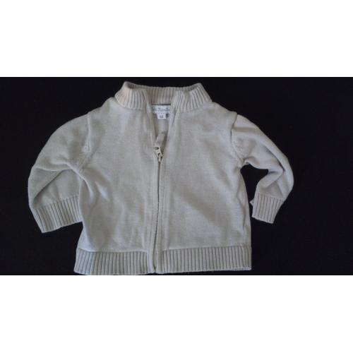 Gilet Beige Bébé Garçon Taille 1 Mois "Petit Kimbaloo" Idée Cadeau