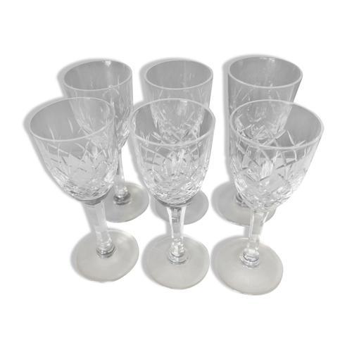 Set De 6 Verres Porto En Cristal Taill De Saint Louis Transparent