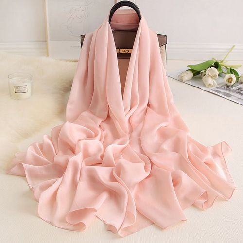Écharpe Longue Et Chaude Pour Femmes Châle Couleur Unie, Écharpe En Satin Pour Dames. #Lvg06