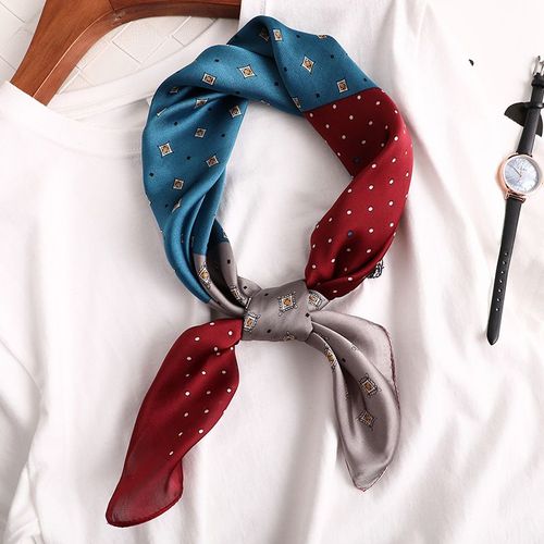 Foulard Carré Femmes Foulard À Pois Foulard Décoratif Simulation Soie Écran Solaire Foulard En Soie #Lvg50