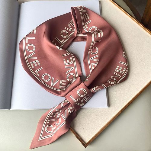 Lettres Anglaises Simulation Décorative Foulard En Soie Écran Solaire Foulard Pour Femmes Flotteur #Lvg205