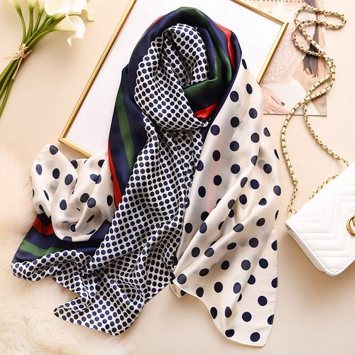 Serviette De Plage À Pois Simulation De Soie Protection Solaire Foulard En Soie Châle De Chambre Pour Femmes #Lvg256