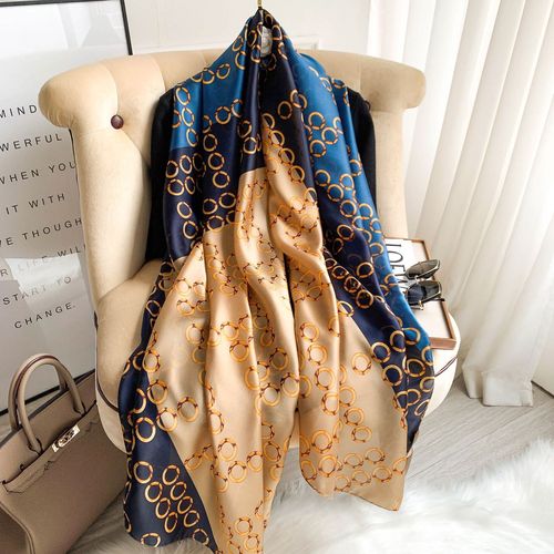 Faux Foulard En Soie - Écharpe Décorative De Protection Solaire Pour Femmes - Châle Chaud À Pois Tie-Dye #Lvg263