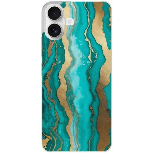 Coque Pour Iphone 16 Marbre Turquoise