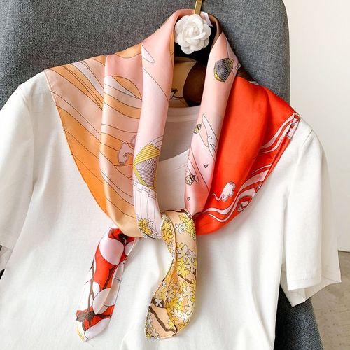 70 Petit Foulard Carré Femmes Simulation De Vêtements En Soie Décoration Petit Foulard Multifonctionnel Petit Foulard #Lvg277