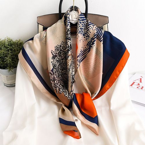 Etalon Grand Foulard Carré Femmes Protection Solaire Foulard En Soie Châle Sarong Décoration #Lvg358