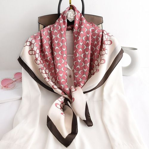 90 Grand Foulard Carré Femmes Décoratif Protection Solaire Foulard En Soie Foulard Châle #Lvg376