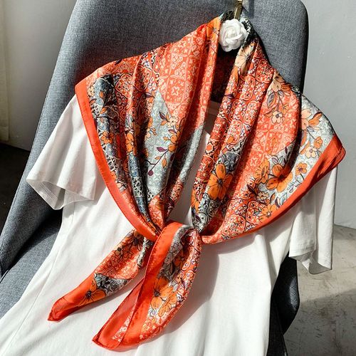 Simulation Soie 90 Foulard Carré Écharpe Femme Écharpe Femme Chaud Châle Décoratif Sarong Écran Solaire Foulard De Soie #Lvg369