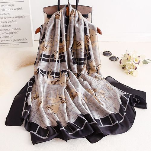 Foulard Femme Longue Protection Solaire Foulard En Soie Chaîne De Portage Simulation Châle En Soie Sarong #Lvg445