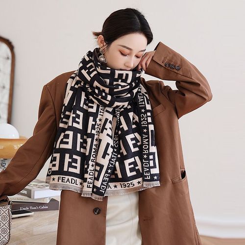 Écharpe Épaissie Réversible Style Faux Cachemire Décorative Châle Chaud Pour Femmes #Lvg689