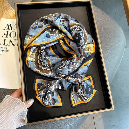 Faux-Filet De Soie De Longueur Moyenne Bandeau De Cheveux Décoratif Écharpe Chaude Réversible Chemise Femmes #Lvg1026