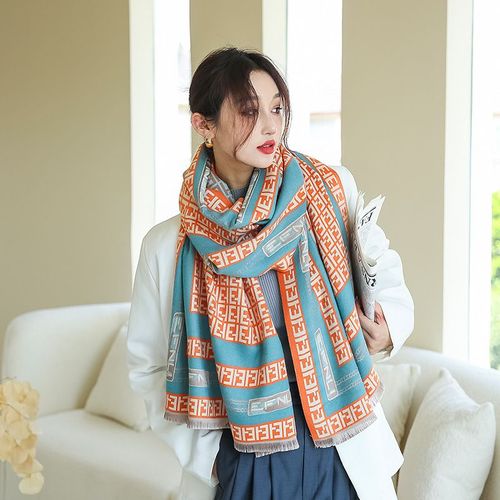 Echarpe Imprimée Imitation Cachemire Écharpe Mi-Longue Chaude Anti-Froid Écharpe Châle Femme #Lvg1223