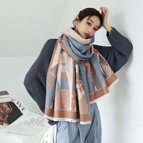 Écharpe Double Face Imitation Cachemire Écharpe Épaisse Pour Femme Écharpe Chaude #Lvg1219