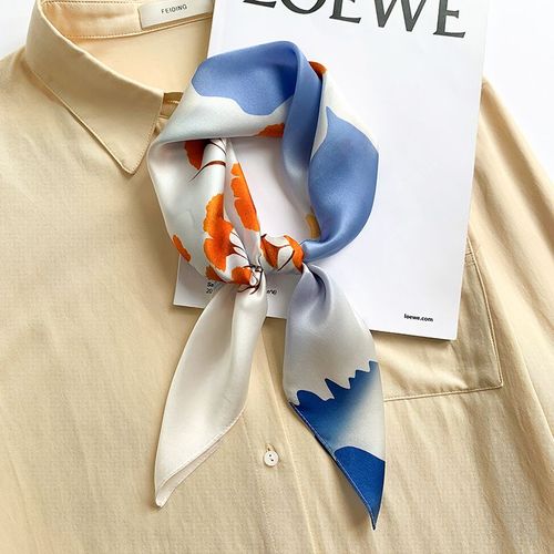 Petit Foulard Carré En Soie Imprimée Pour Femmes 70x70 Foulard En Soie De Mûrier Châle Foulard En Soie #Lvg1315