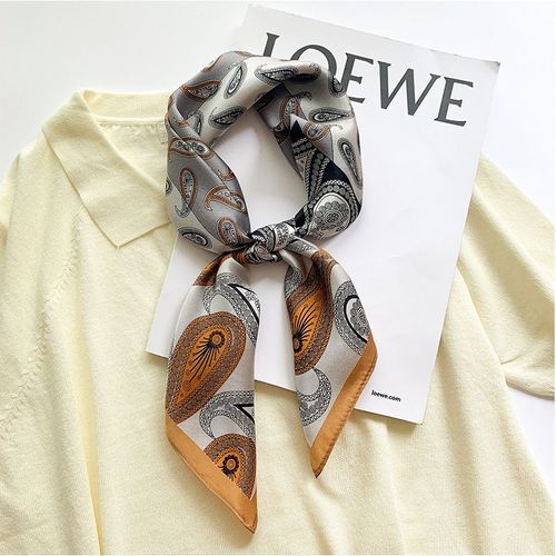 Imprimé Noix De Cajou 70 Petit Foulard Carré Foulard En Soie Pour Femmes Foulard En Soie De Mûrier Châle Décoratif #Lvg1335