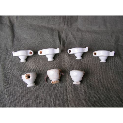 Ww1 Allemagne Lot De 7 Bouchons Porcelaine Boissons Gazeuses/Alcool Terrain Ancienne Zone De Combat Ww1