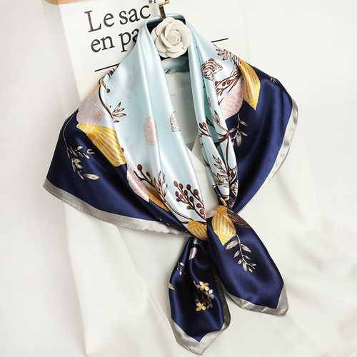 Imprimé 90 Grand Foulard Carré Femmes Satin Protection Solaire Châle Sarong Foulard De Soie Petit Foulard #Lvg1538