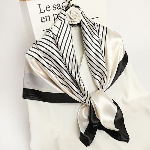 90 Grand Foulard Carré Châle De Femme Multifonctionnel Sarong Châle De Protection Solaire Foulard En Soie #Lvg1582