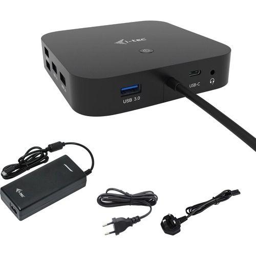 i-Tec - Station d'accueil - USB-C 3.1 Gen 2 / Thunderbolt 3 - HDMI, DP - 1GbE - 112 Watt - avec chargeur universel i-Tec 112 W - Europe