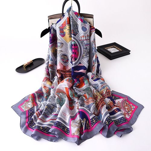 Nouveau Foulard En Satin De Soie Foulard Pour Femmes Châle Imprimé Sarong #Lvg1660